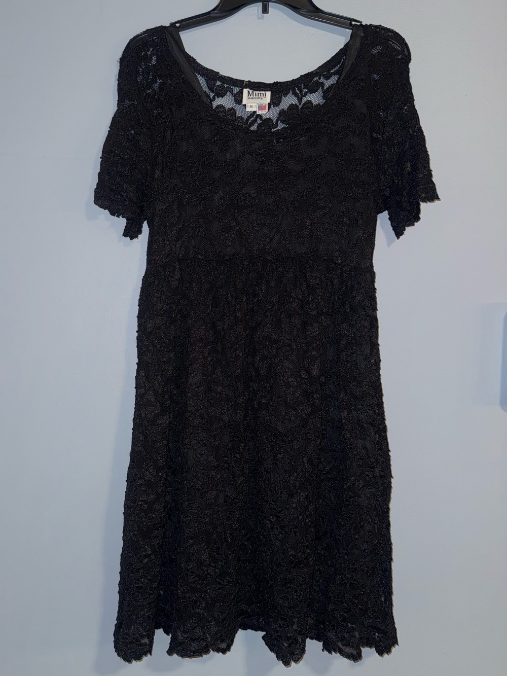 Mimi Maternity Black Lace Short Sleeve Dress